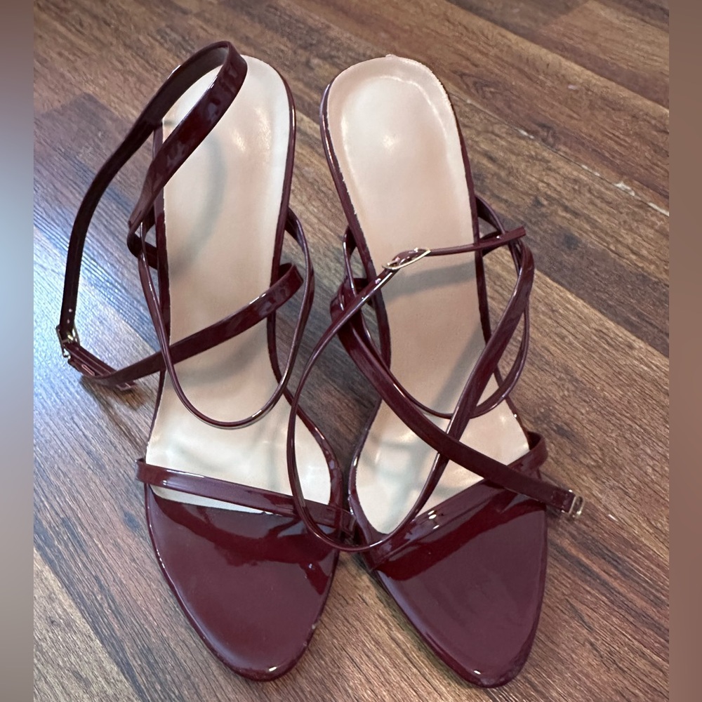 Elegant Burgundy Strappy Heels
